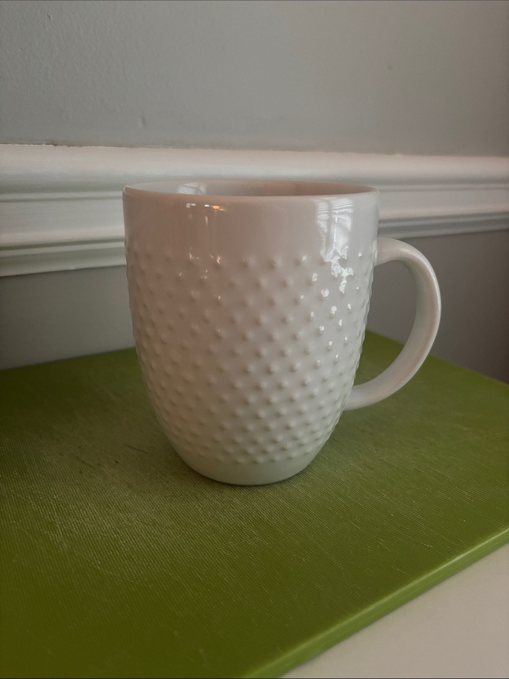 Threshold Porcelain Coffee Mug White Dotted 16oz